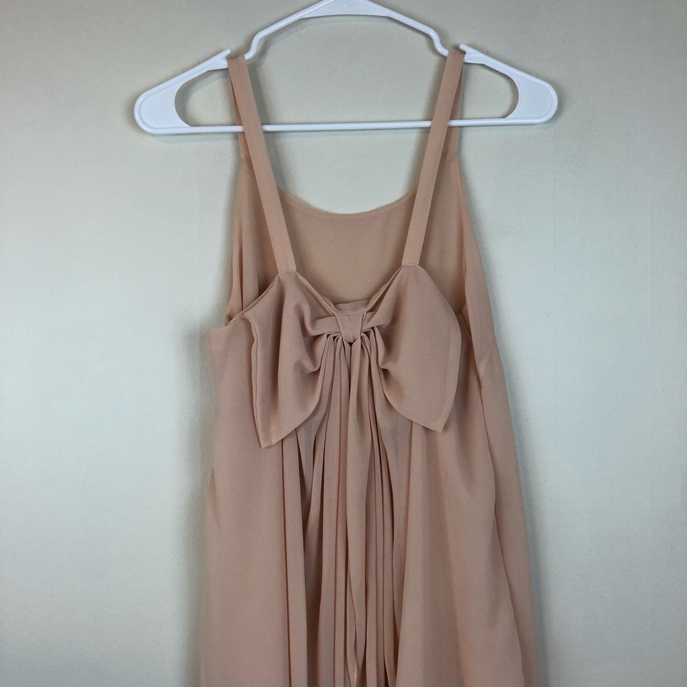 Qing Qing Fashion Light Peach Tank Mini Dress Bow - Picture 4 of 6